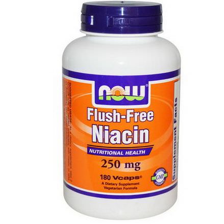 Now Foods, Flush-Free Niacin, 250mg, 180 Vcaps