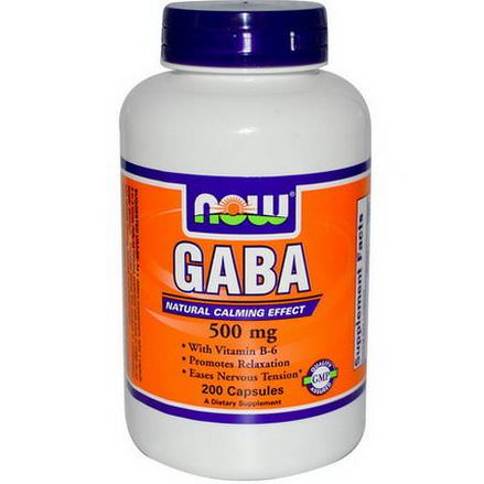 Now Foods, GABA, Natural Calming Effect, 200 Capsules