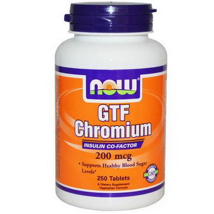 Now Foods, GTF Chromium, 200mcg, 250 Tablets