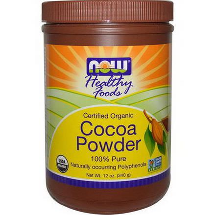 Now Foods, Healthy Foods, Certified Organic, Cocoa Powder 340g