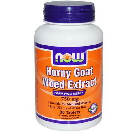 Now Foods, Horny Goat Weed Extract, 750mg, 90 Tablets
