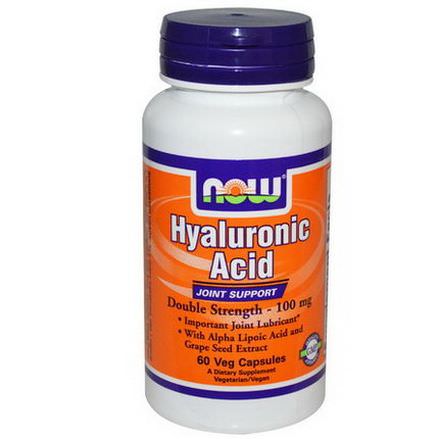 Now Foods, Hyaluronic Acid, Double Strength, 100mg, 60 Veggie Caps