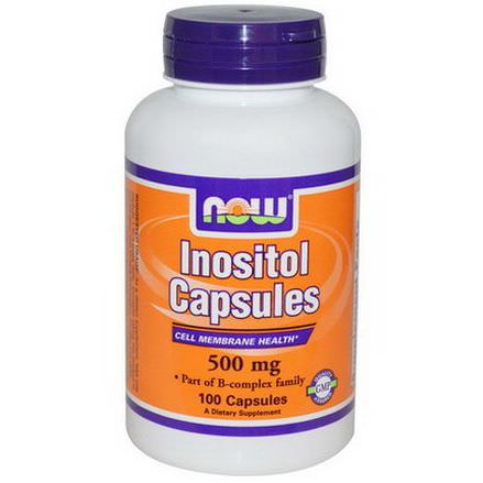 Now Foods, Inositol Capsules, 500mg, 100 Capsules