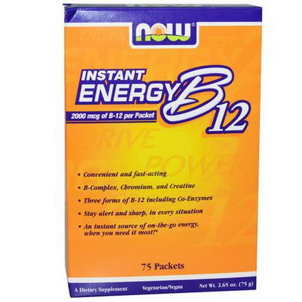 Now Foods, Instant Energy B12, 2000mcg, 75 Packets 1g Each