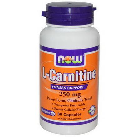 Now Foods, L-Carnitine Tartrate Carnipure, 250mg, 60 Capsules