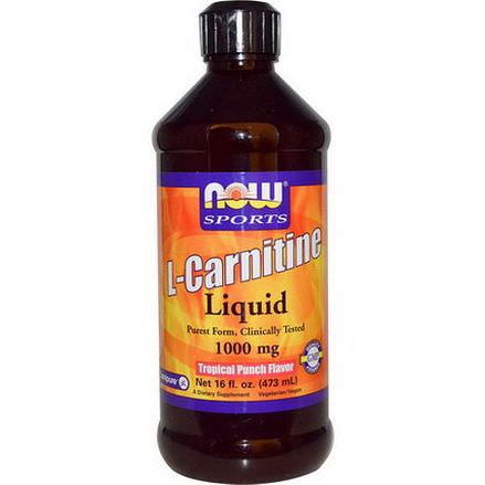 Now Foods, L-Carnitine Liquid, Tropical Punch Flavor, 1000mg 473ml
