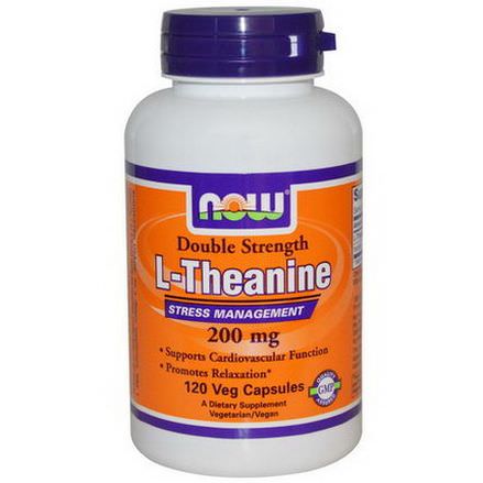 Now Foods, L-Theanine, Double Strength, 200mg, 120 Veggie Caps