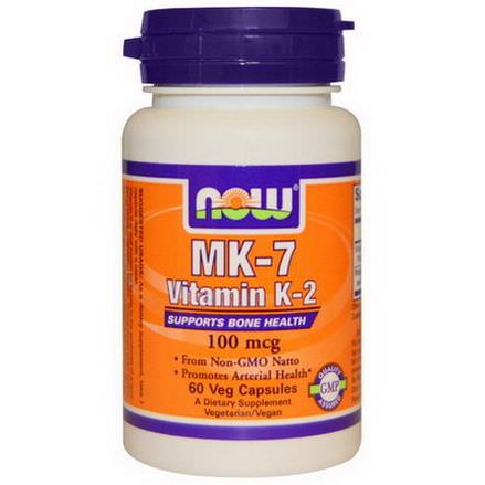Now Foods, MK-7, Vitamin K-2, 100mcg, 60 Veggie Caps