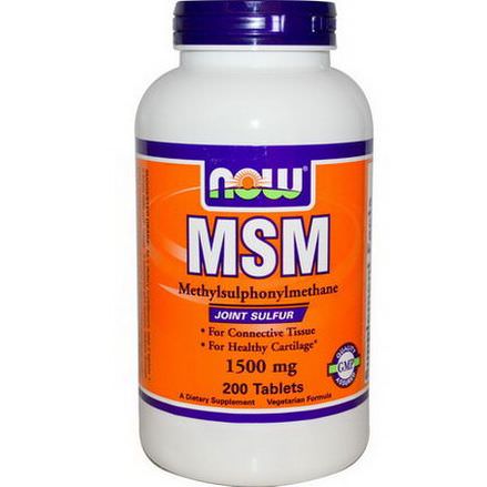 Now Foods, MSM, Methylsulphonylmethane, 1500mg, 200 Tablets
