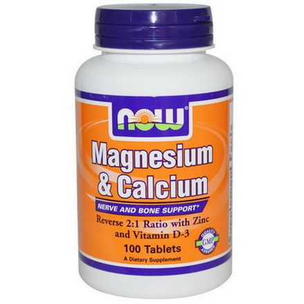 Now Foods, Magnesium&Calcium, 100 Tablets