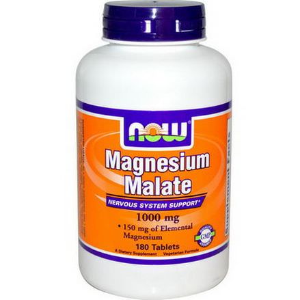 Now Foods, Magnesium Malate, 1000mg, 180 Tablets
