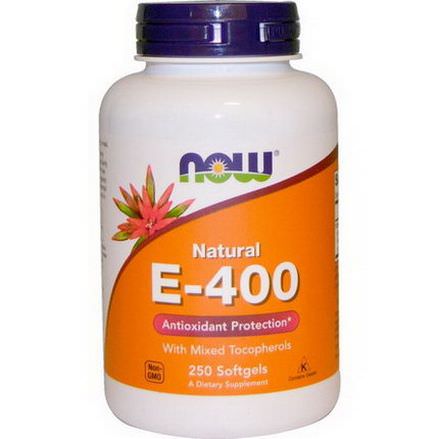 Now Foods, Natural E-400 With Mixed Tocopherols, 250 Softgels