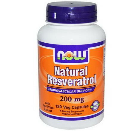 Now Foods, Natural Resveratrol, 200mg, 120 Veggie Caps