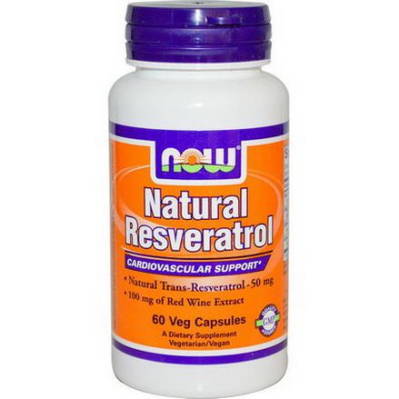Now Foods, Natural Resveratrol, 60 Veggie Caps