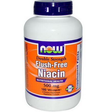 Now Foods, Niacin, Flush-Free, Double Strength, 500mg, 180 Vcaps