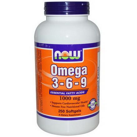 Now Foods, Omega 3-6-9, 1000mg, 250 Softgels