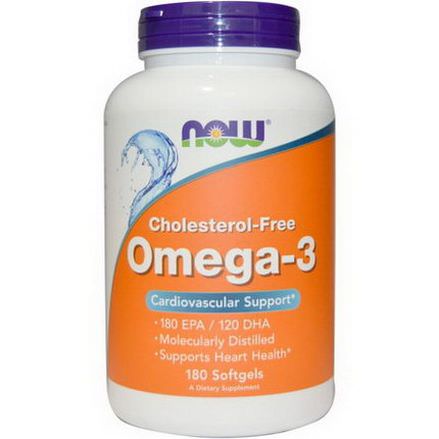 Now Foods, Omega-3 Cholesterol-Free, 180 Softgels