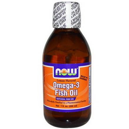 Now Foods, Omega-3 Fish Oil, Lemon Flavored 200ml