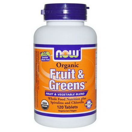 Now Foods, Organic, Fruit&Greens, 120 Tablets