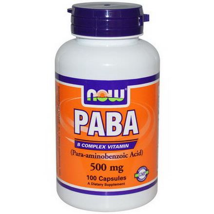 Now Foods, PABA, 500mg, 100 Capsules
