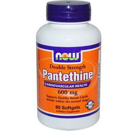 Now Foods, Pantethine, Double Strength, 600mg, 60 Softgels