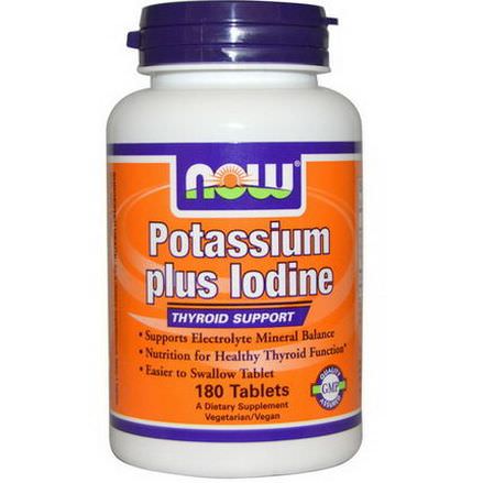 Now Foods, Potassium Plus Iodine, 180 Tablets
