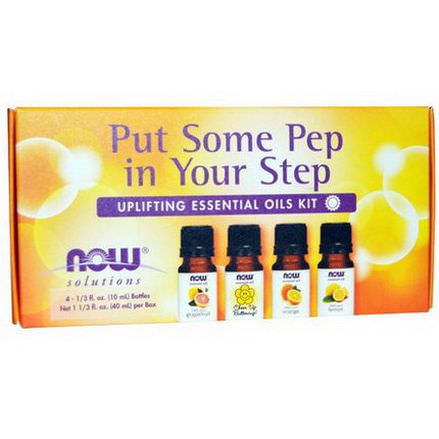 Now Foods, Put Some Pep in Your Step, Uplifting Essential Oils Kit, 4 Bottles 10ml
