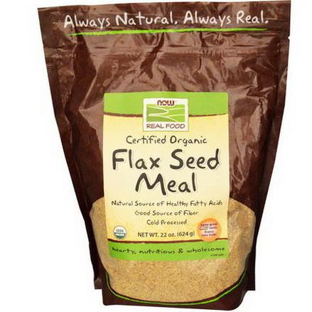 Now Foods, Real Food, Certified Organic, Flax Seed Meal 624g