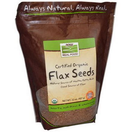 Now Foods, Real Food, Certified Organic Flax Seeds 907g