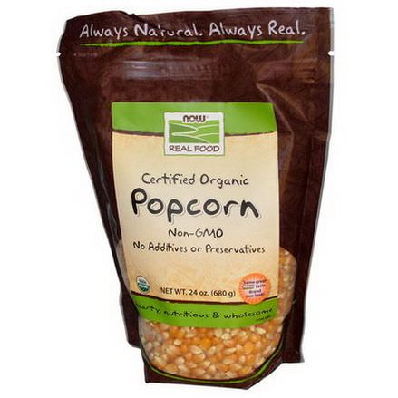 Now Foods, Real Food, Certified Organic Popcorn 680g