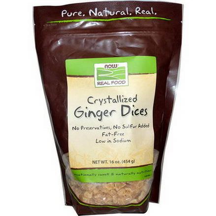 Now Foods, Real Food, Crystallized Ginger Dices 454g