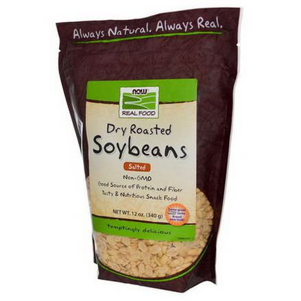 Now Foods, Real Food, Dry Roasted Soybeans, Salted 340g