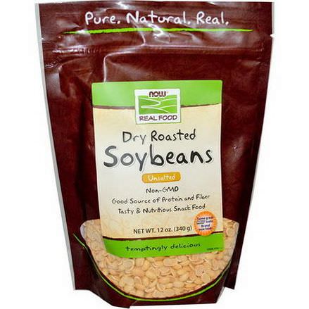 Now Foods, Real Food, Dry Roasted Soybeans, Unsalted 340g