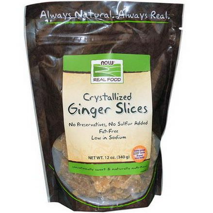 Now Foods, Real Food, Ginger Slices, Crystallized 340g
