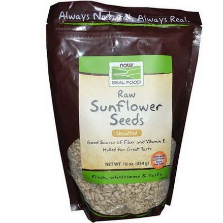 Now Foods, Real Food, Raw Sunflower Seeds, Unsalted 454g