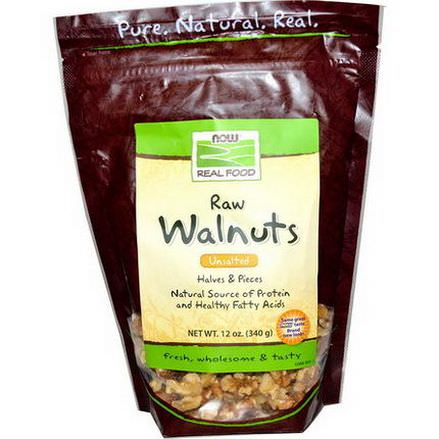 Now Foods, Real Food, Raw Walnuts, Unsalted 340g