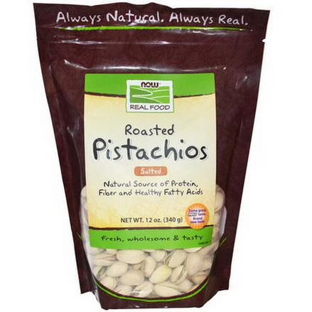 Now Foods, Real Food, Roasted Pistachios, Salted 340g