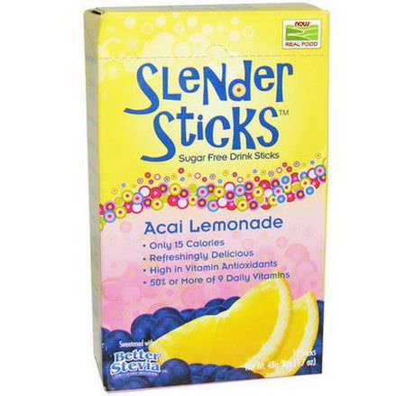 Now Foods, Real Food, Slender Sticks, Acai Lemonade, 12 Sticks 4g Each