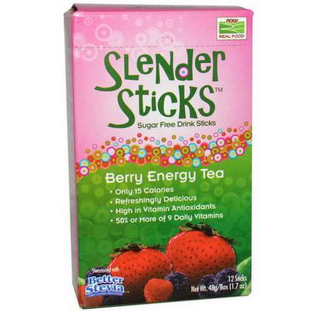 Now Foods, Real Food, Slender Sticks, Berry Energy Tea, 12 Sticks 4g Each
