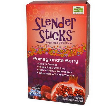 Now Foods, Real Food, Slender Sticks, Pomegranate Berry, 12 Sticks, 4g Each