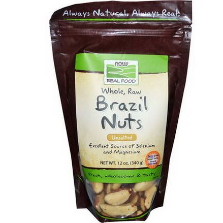 Now Foods, Real Food, Whole, Raw Brazil Nuts, Unsalted 340g
