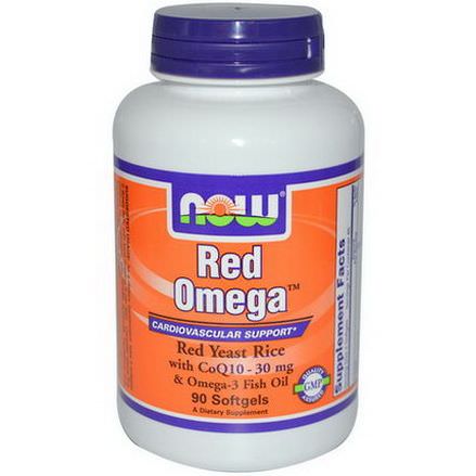 Now Foods, Red Omega, Red Yeast Rice, With CoQ10, 90 Softgels