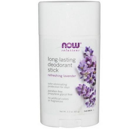 Now Foods, Solutions, Long-Lasting Deodorant Stick, Refreshing Lavender 62g