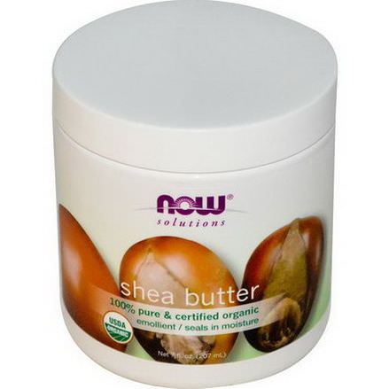 Now Foods, Solutions, Shea Butter, Certified Organic 207ml