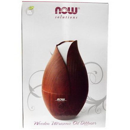 Now Foods, Solutions, Wooden Ultrasonic Oil Diffuser, 1 Piece