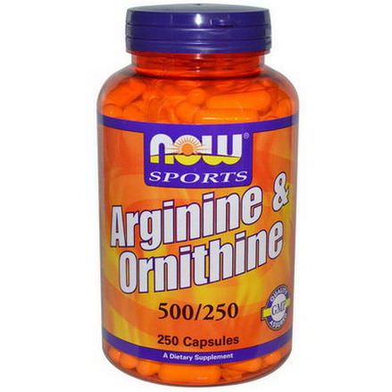 Now Foods, Sports, Arginine&Ornithine, 500/250, 250 Capsules