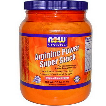 Now Foods, Sports, Arginine Power Super Stack, Tropical Punch Flavor 1 kg