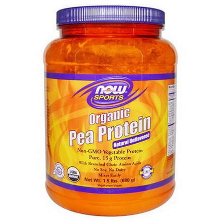 Now Foods, Sports Organic Pea Protein, Natural Unflavored 680g