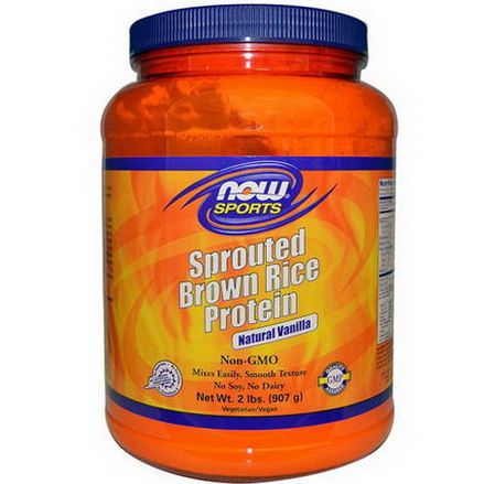 Now Foods, Sports, Sprouted Brown Rice Protein, Natural Vanilla 907g