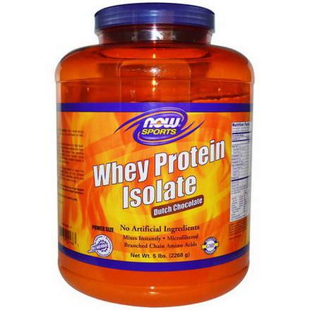 Now Foods, Sports, Whey Protein Isolate, Dutch Chocolate 2268g